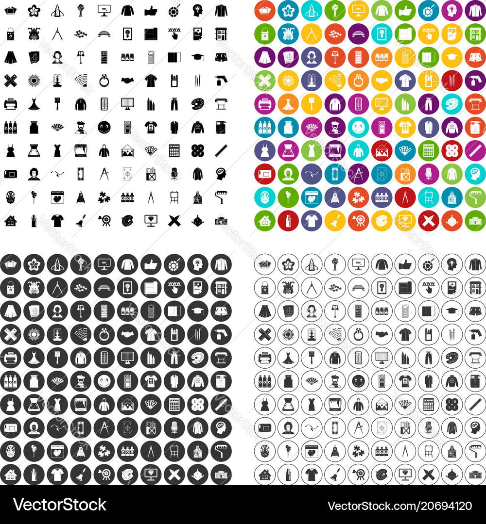 100 design guidance icons set variant 100 design guidance icons set variant Vector Image