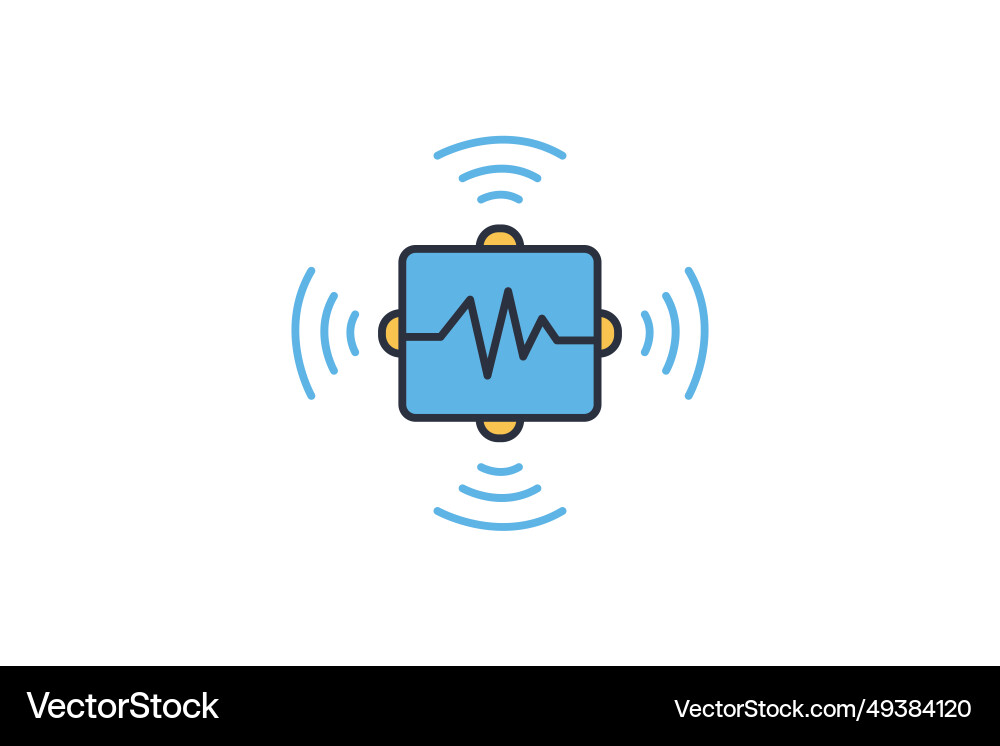 Advanced sensors icon sensor with data waves Advanced sensors icon sensor with data waves vector image