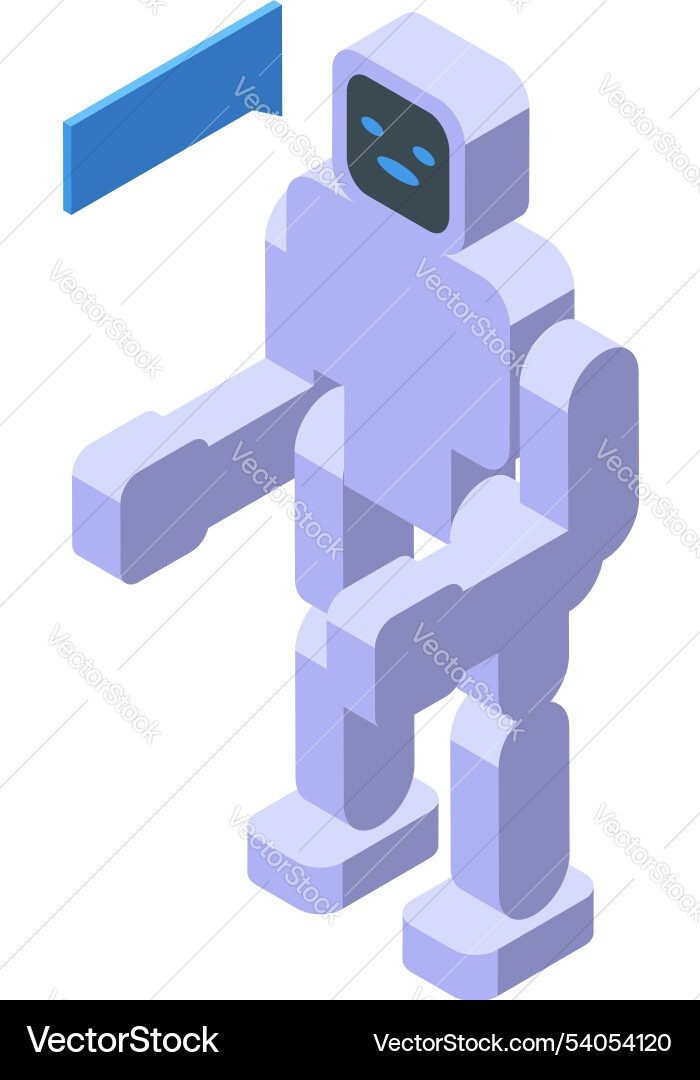 Chatbot robot speaking with speech bubble Chatbot robot speaking with speech bubble vector image