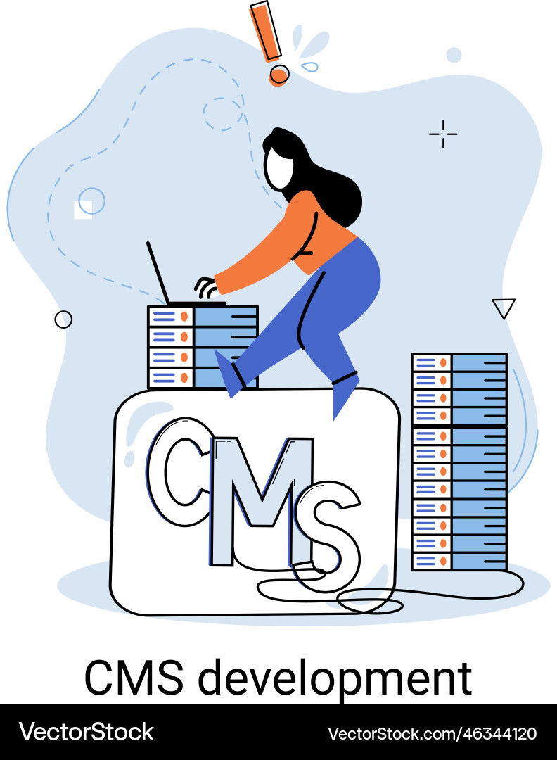 Concept of digital content management system cms Concept of digital content management system cms vector image