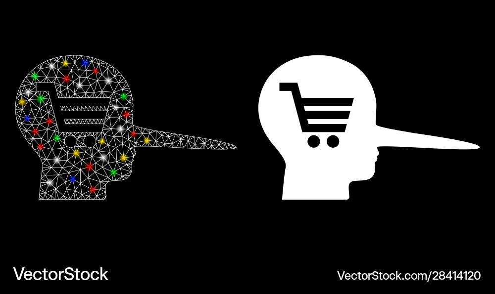 Flare mesh carcass shopping scammer icon Flare mesh carcass shopping scammer icon vector image