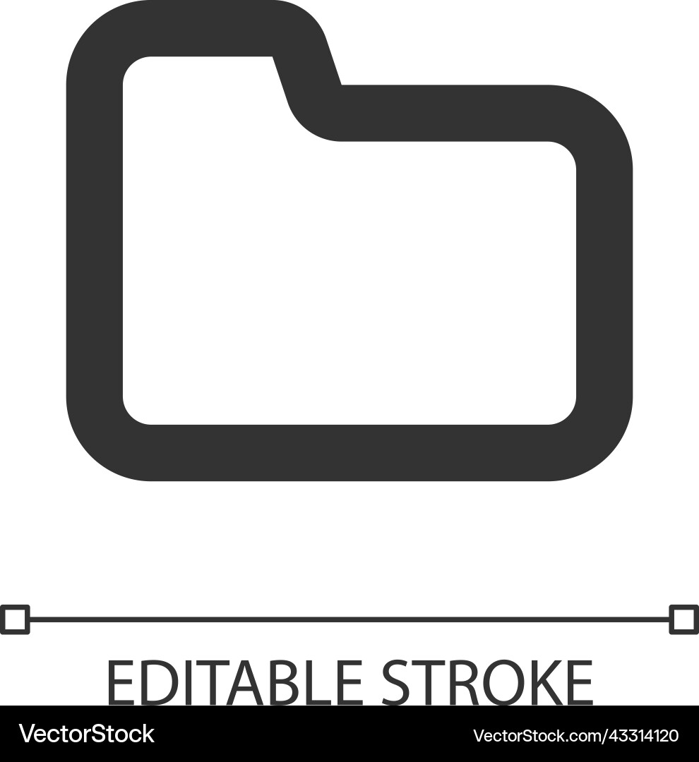Folder pixel perfect linear ui icon Vector Image