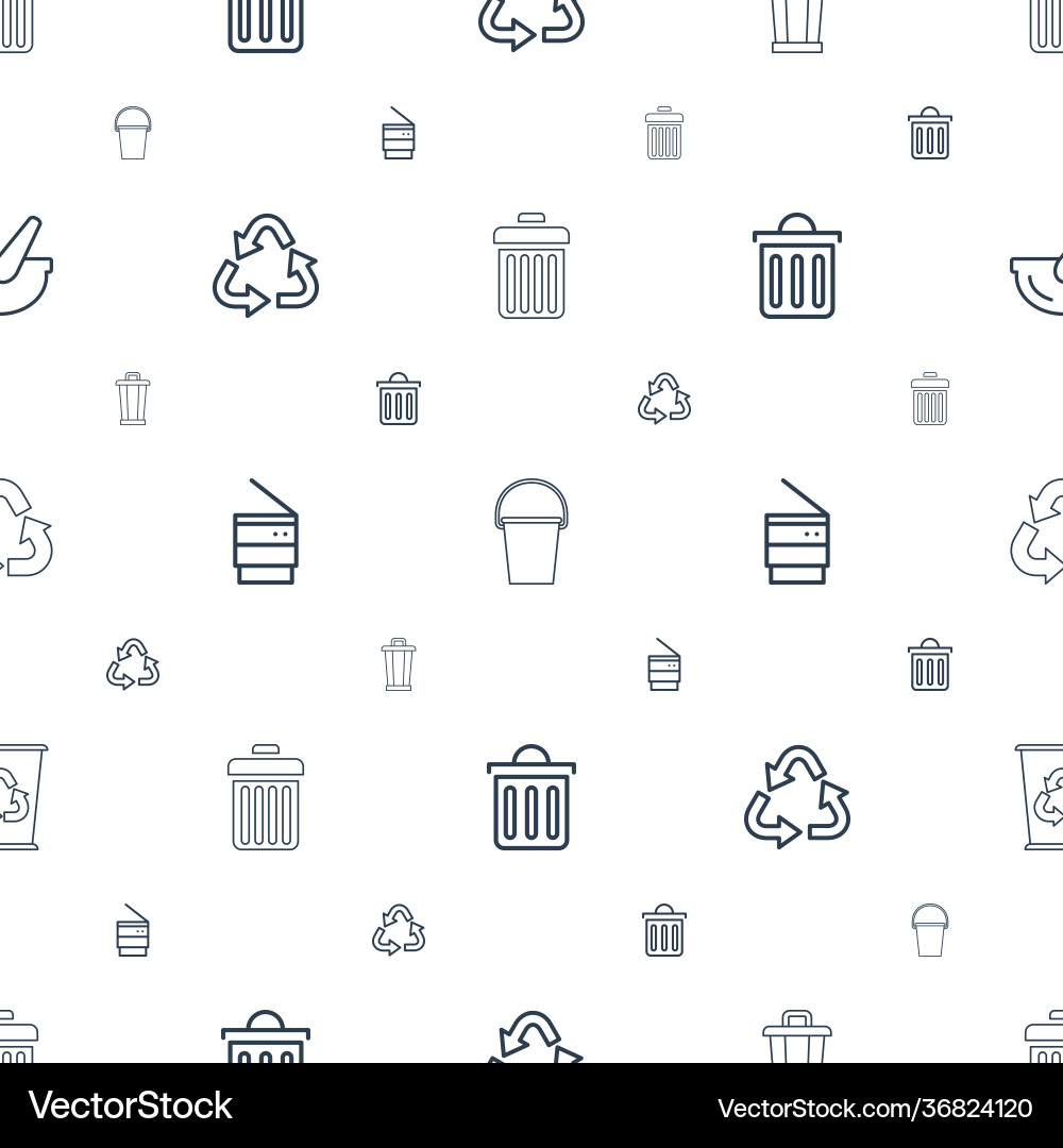Garbage icons pattern seamless white background Vector Image