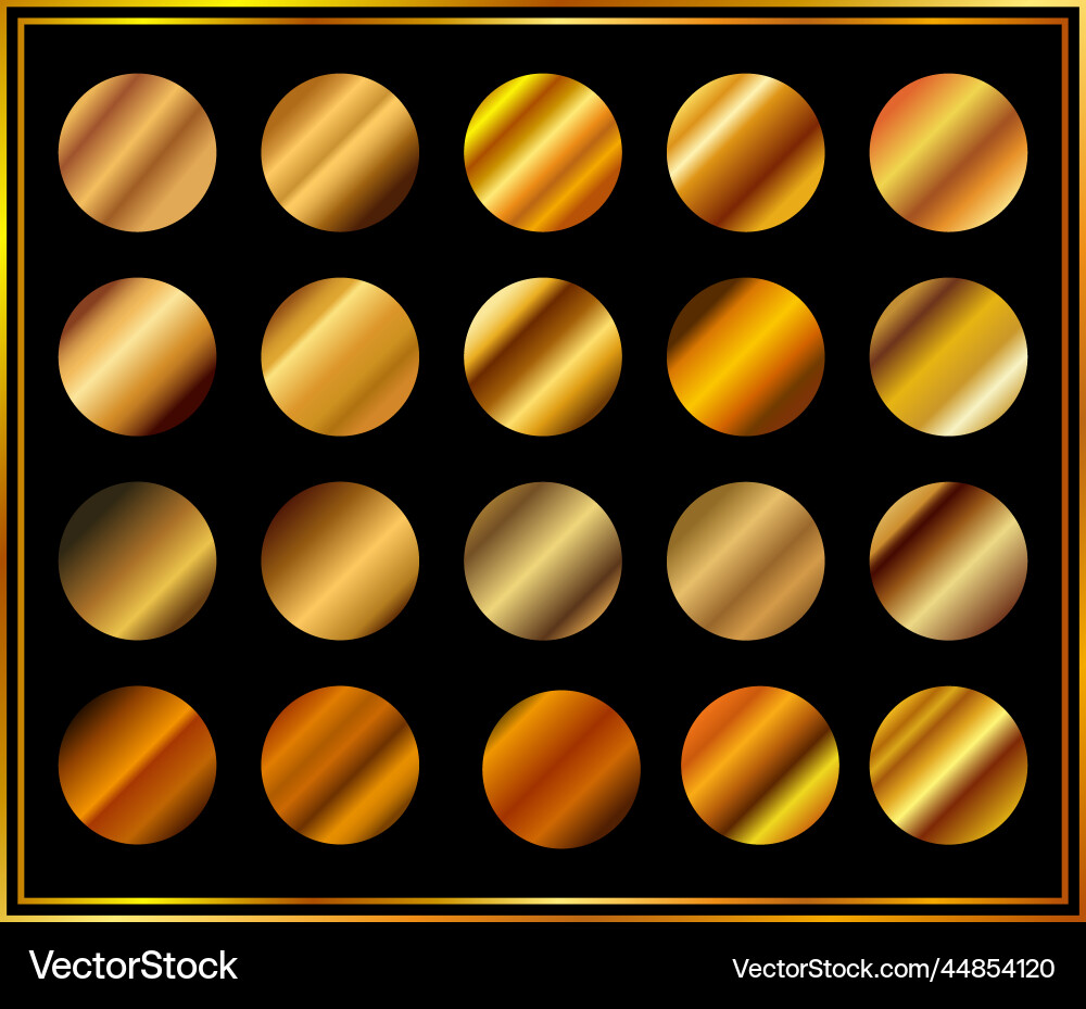 Gold gradient set background icon texture Gold gradient set background icon texture vector image
