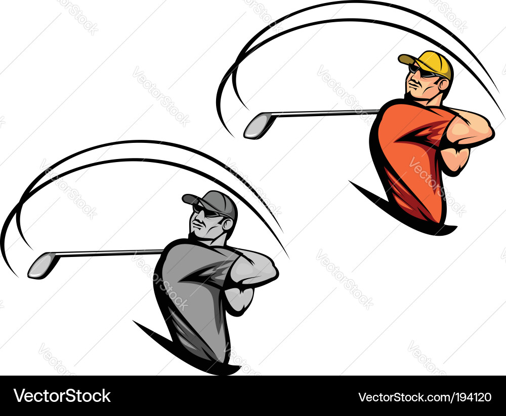 Golfer in Action Vector Image