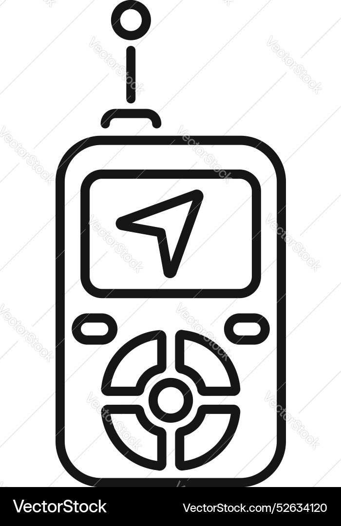 Handheld gps device showing navigation arrow icon Handheld gps device showing navigation arrow icon vector image