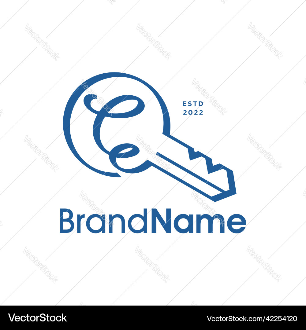 Initial c abstract key Initial c abstract key Vector Image