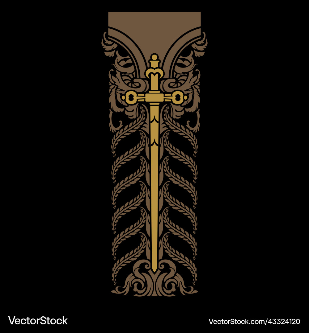 Knight design battle sword of a crusader vector image