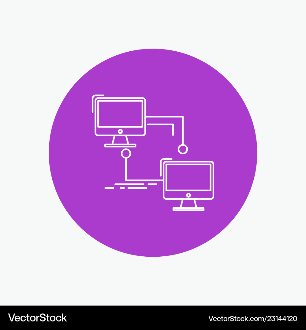 Local lan connection sync computer white line Local lan connection sync computer white line vector image