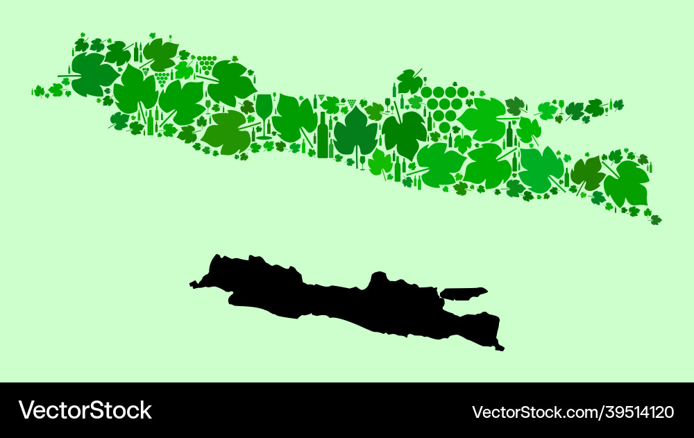 Map of java island - composition wine Vector Image