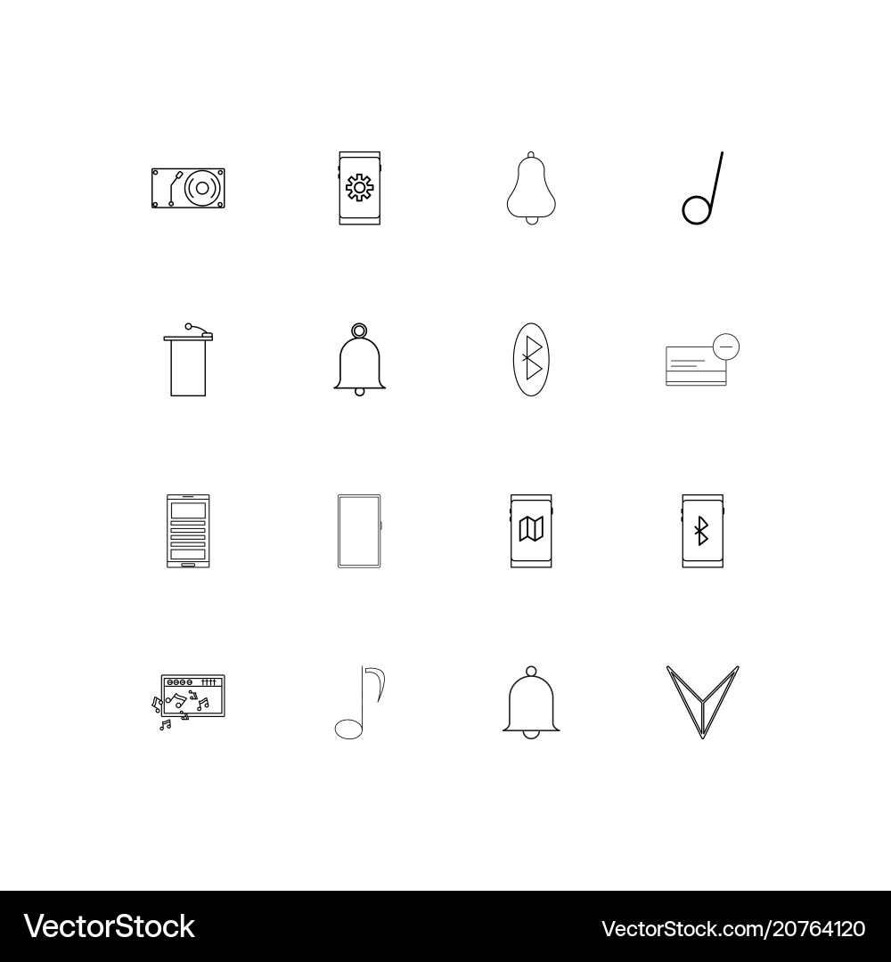 Music linear thin icons set outlined simple Vector Image