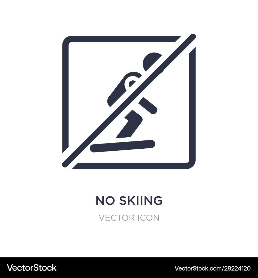 No skiing icon on white background simple element No skiing icon on white background simple element vector image