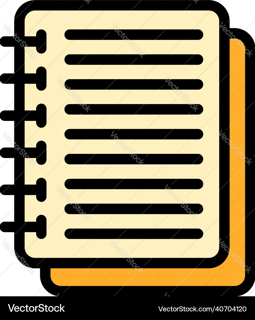 Notebook scenario icon color outline vector image
