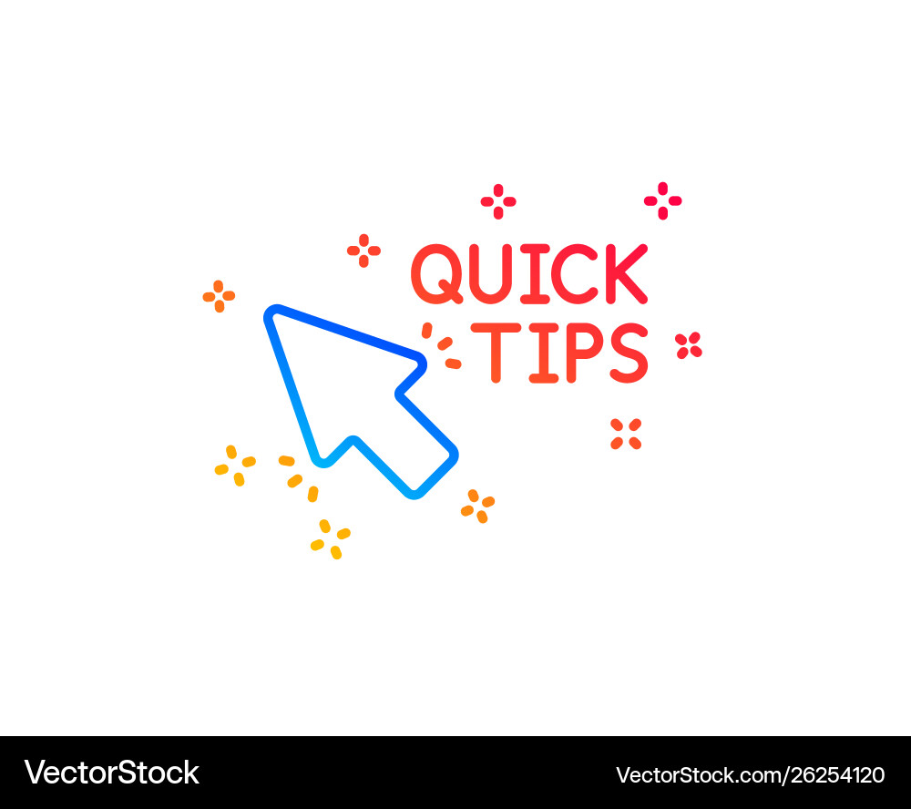 Quick tips click line icon helpful tricks sign vector image