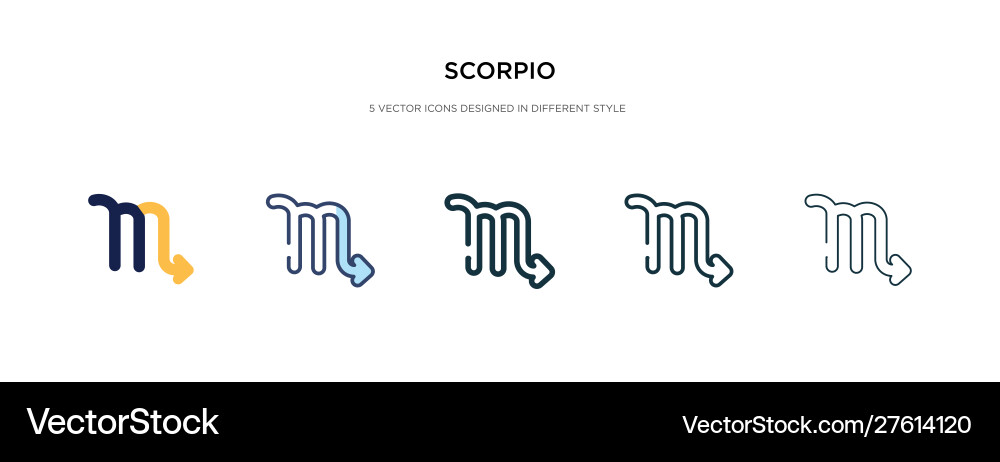 Scorpio icon in different style two colored vector image
