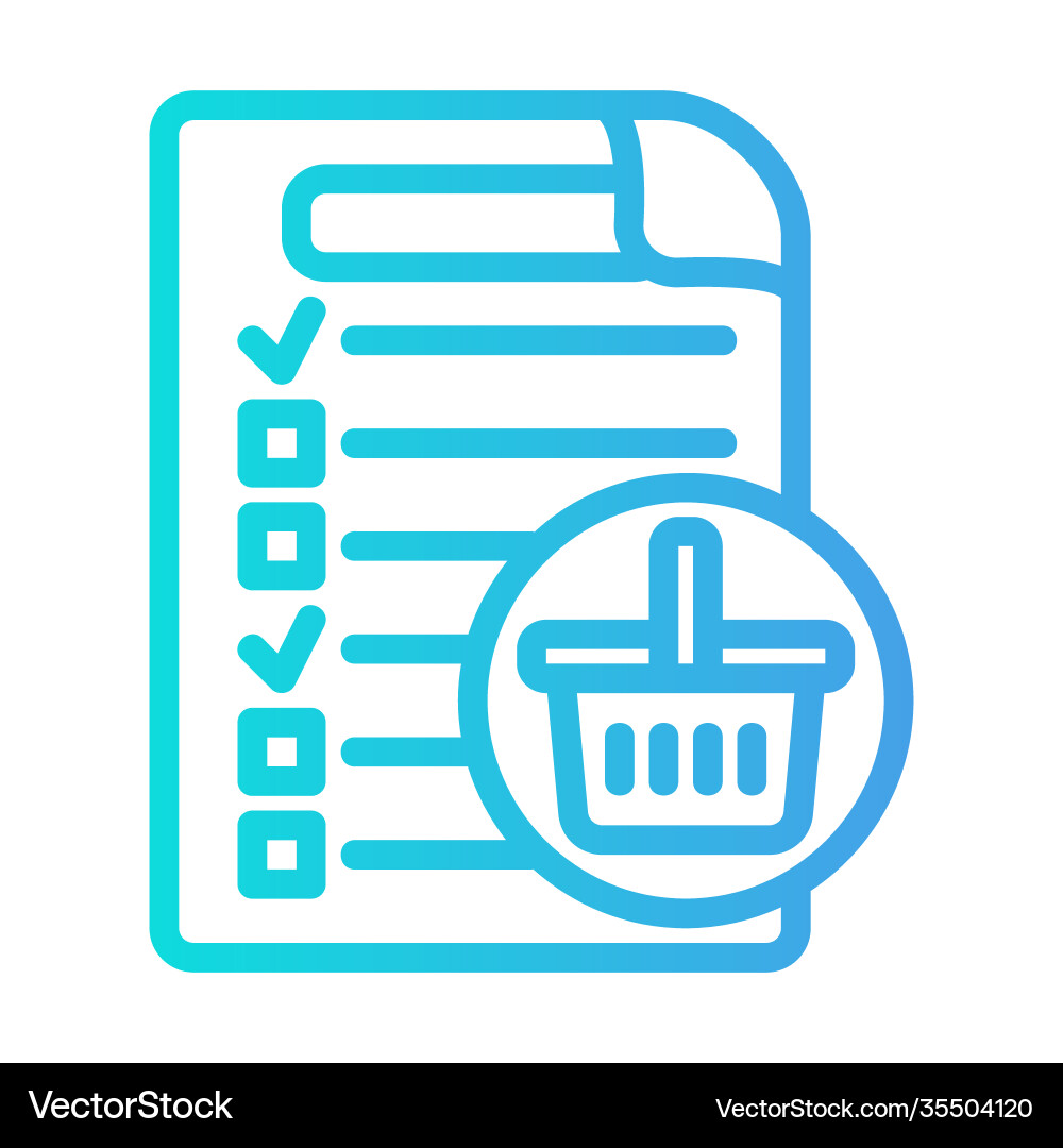Shopping list icon in gradient style for any vector image