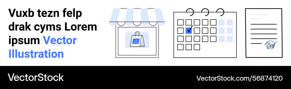 Storefront display calendar scheduling Storefront display calendar scheduling vector image