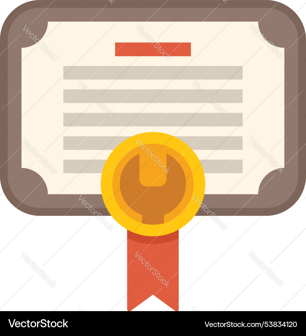 Technical certificate showing professional Vector Image