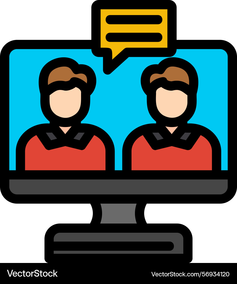 Virtual event line filled style icon design Vector Image
