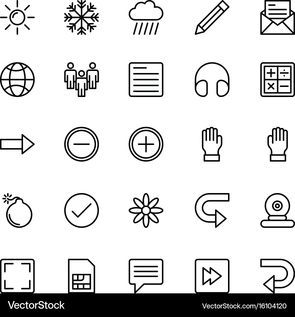Web and mobile ui line icons 3 Vector Image