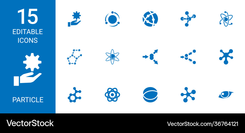 15 particle icons Vector Image