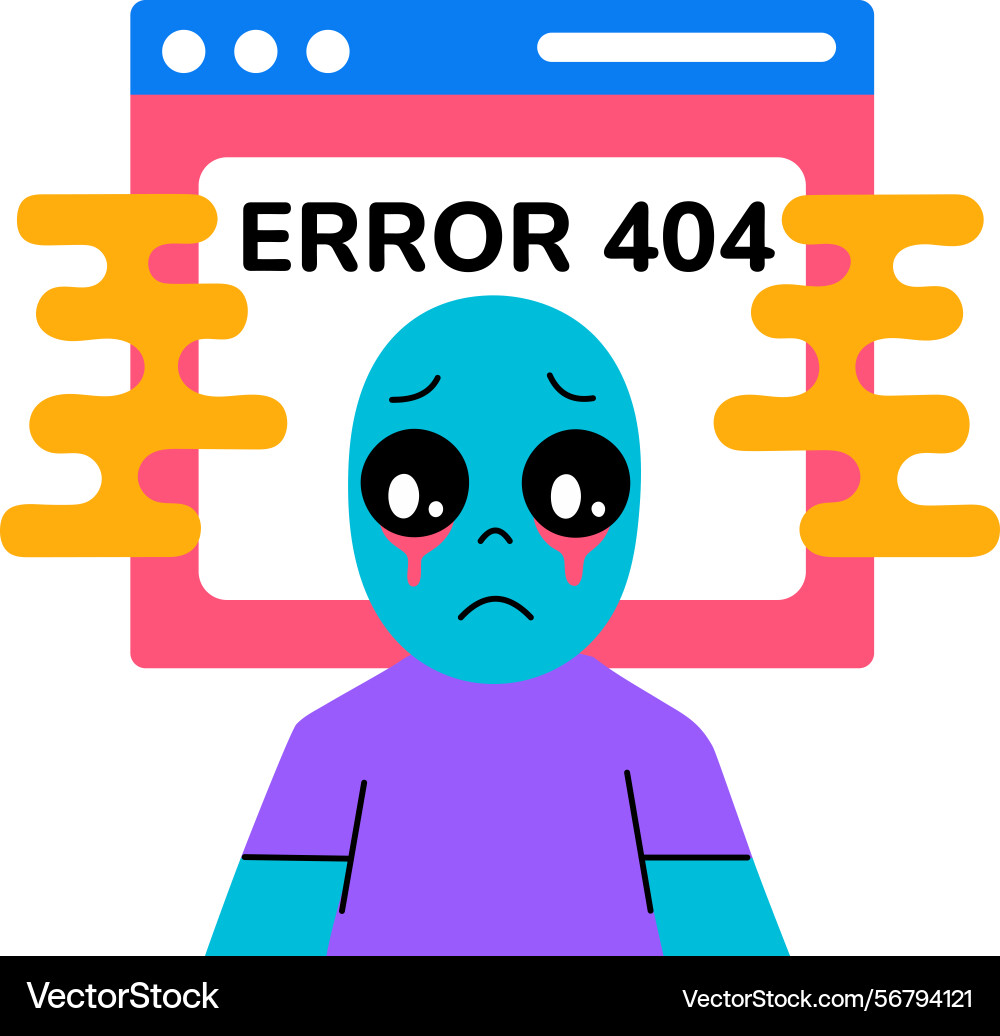 A flat style showing digital 404 er Vector Image