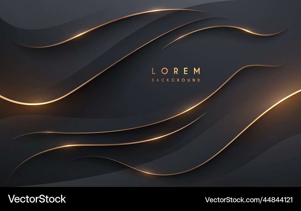 Abstract golden lines with glow and shadow effect Vector Image