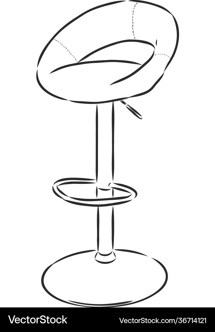Barstool hand drawn outline doodle icon high Vector Image