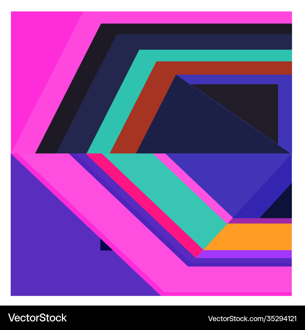 Colorful geometric and curve background pattern vector image
