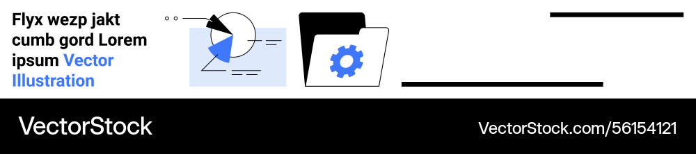 Data analysis with gear folder and pie chart Data analysis with gear folder and pie chart Vector Image