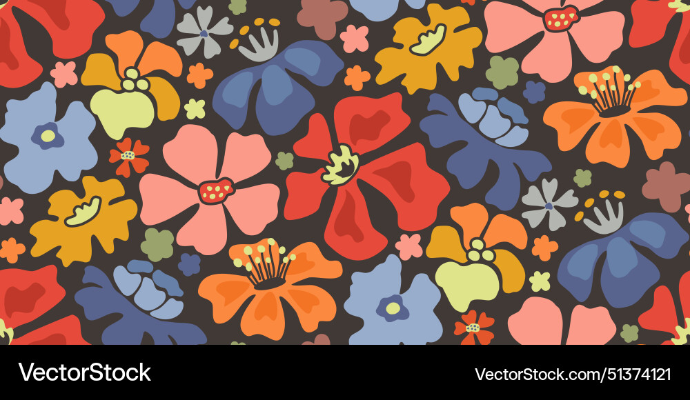 Floral Summer Seamless Pattern Vector Image