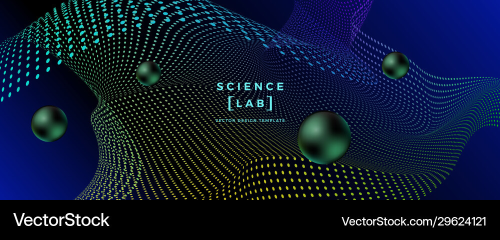 Futuristic background with dynamic particles vector image