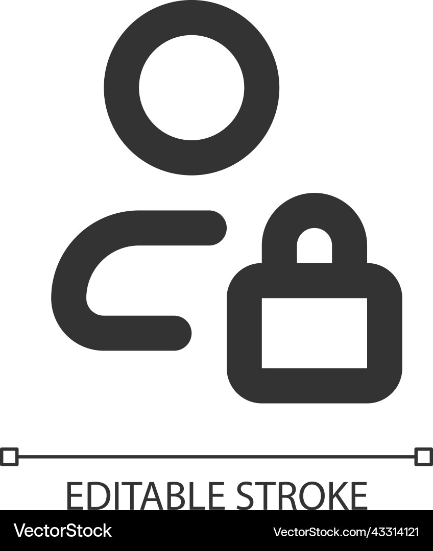 Hidden private contact pixel perfect linear ui Hidden private contact pixel perfect linear ui Vector Image
