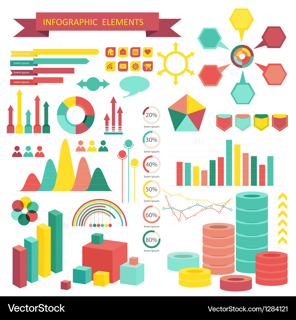 Informative Chart Elements vector image