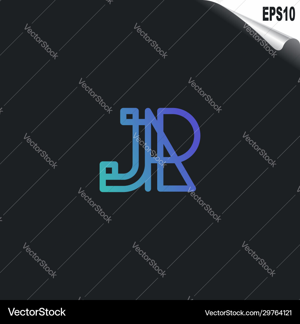 Initial jr logo monogram design template simple vector image