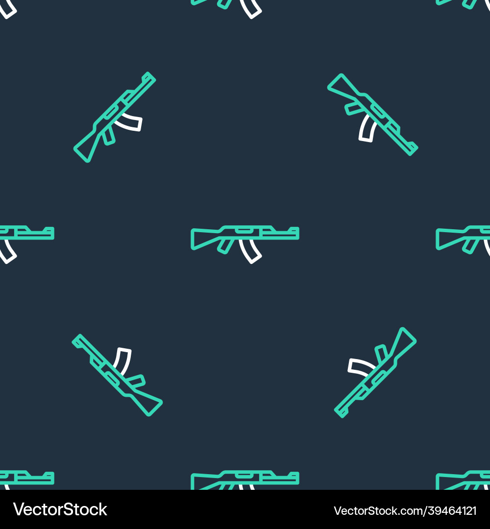 Line submachine gun icon isolated seamless pattern Vector Image