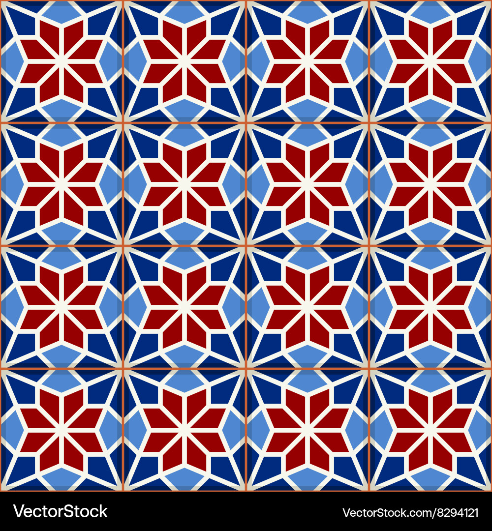 Moroccan Azulejo Tile Pattern Vector Image