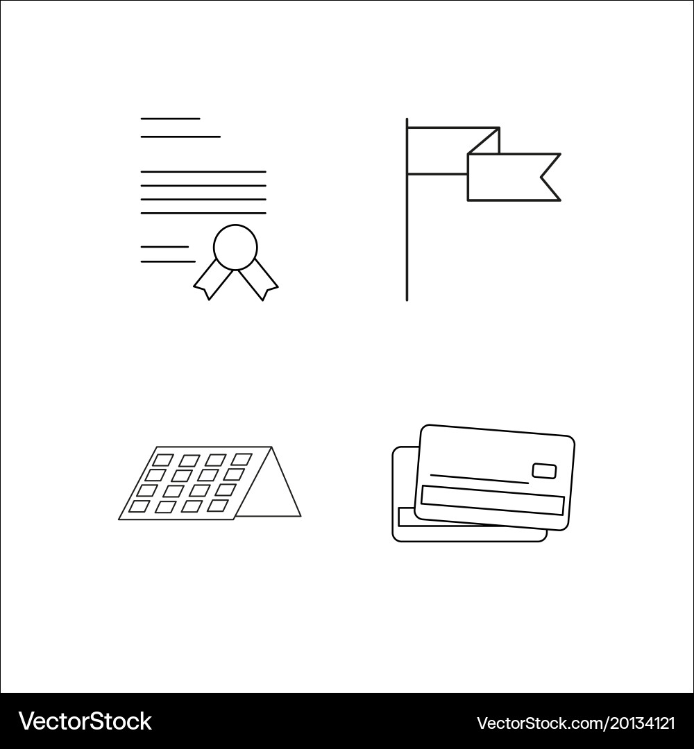 Office simple linear icon setsimple outline icons Vector Image