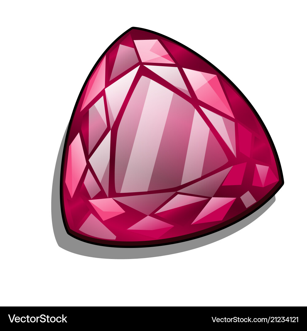 Ruby Triangle Gemstone Isolated vector image