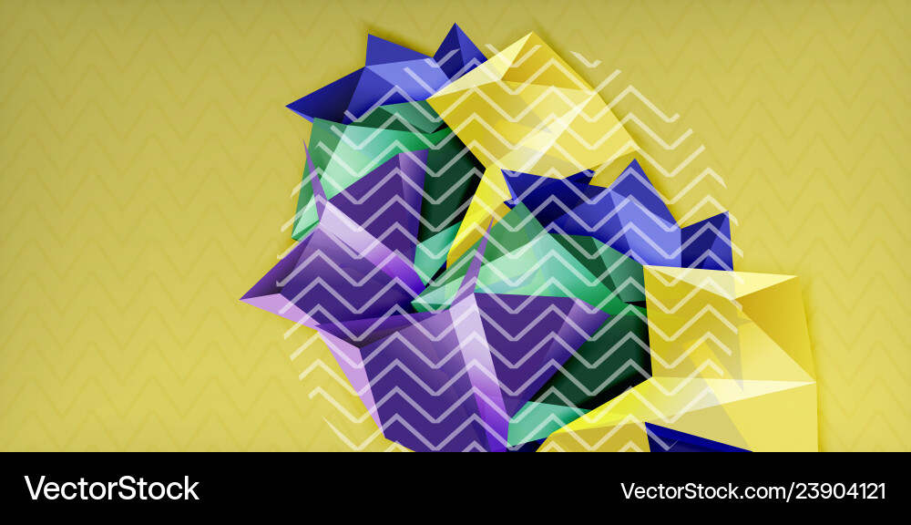 Triangular 3d geometric shapes background Vector Image