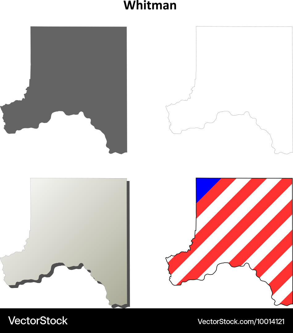 Whitman map icon set vector image