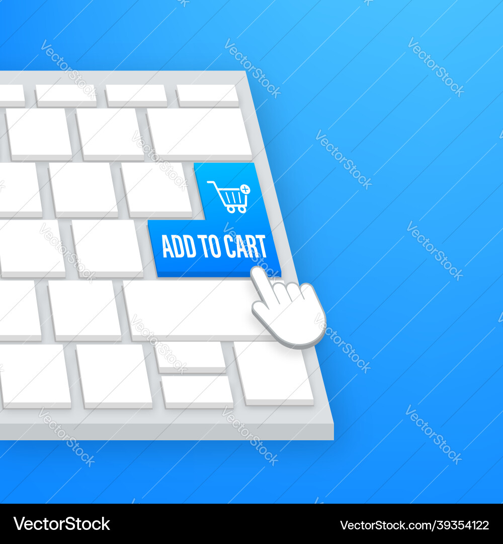 Add to cart button on keaboard shopping icon Add to cart button on keaboard shopping icon vector image