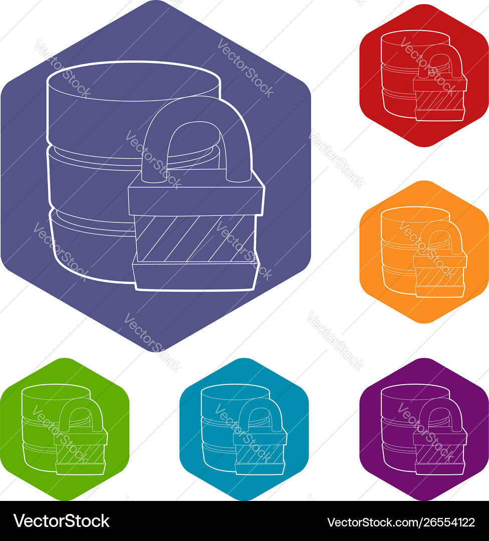 Blocked database icon outline style Blocked database icon outline style vector image