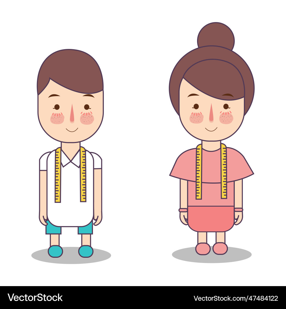 Boy and girl tailor job profession designer Boy and girl tailor job profession designer vector image