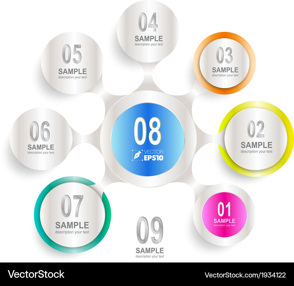 Circle loop with number vector image