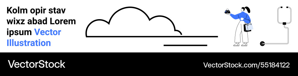 Cloud computing concept with person using tablet Cloud computing concept with person using tablet Vector Image