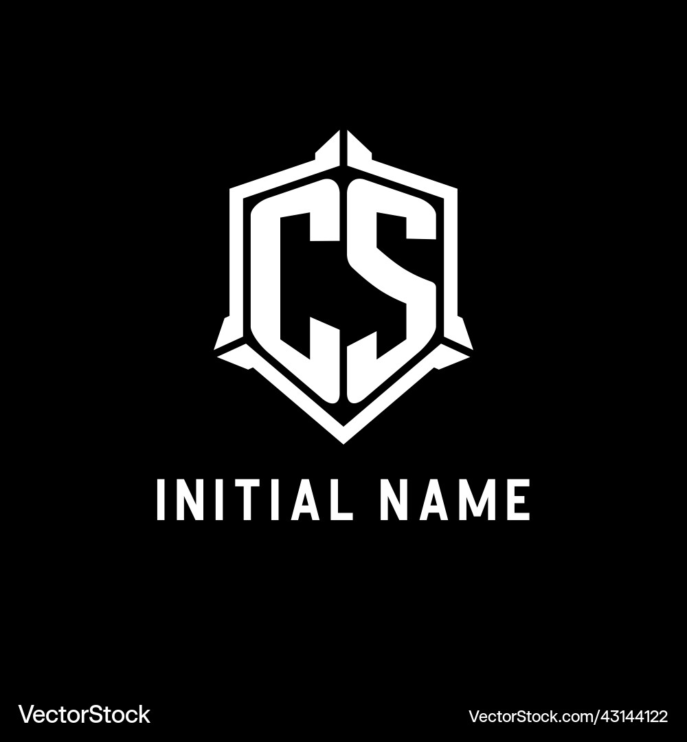 Cs logo initial with shield shape design style Cs logo initial with shield shape design style vector image