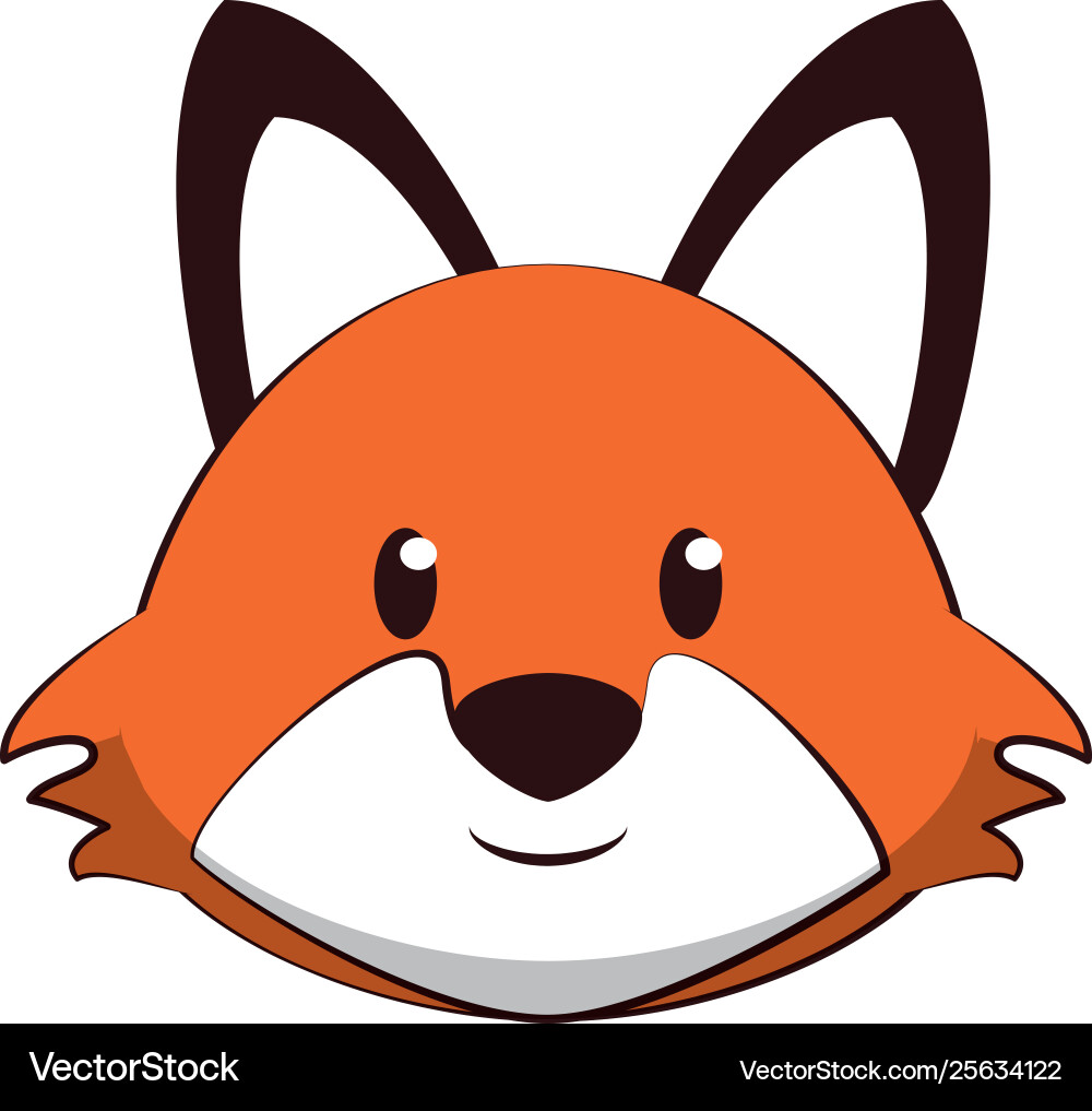 Cute Fox Head Cartoon Royalty Free Vector Image