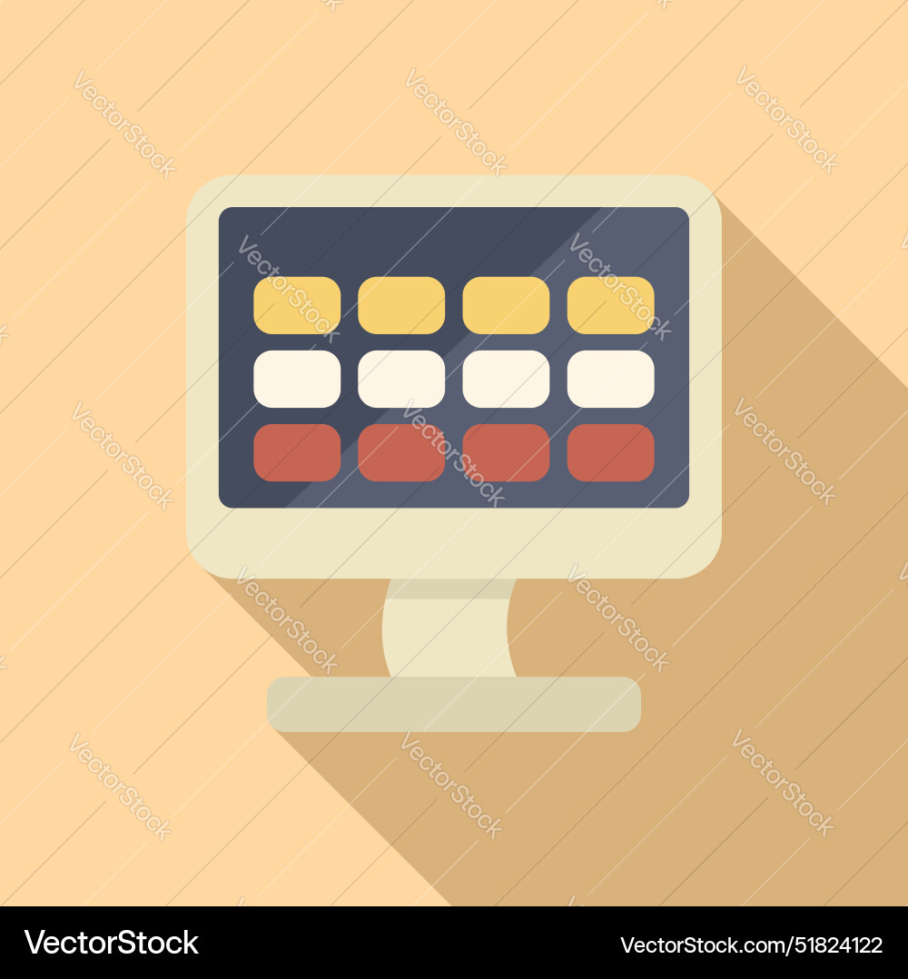 Desktop computer showing spreadsheet software Desktop computer showing spreadsheet software vector image