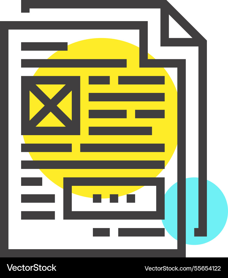 Documents flat line web icon concept Documents flat line web icon concept Vector Image